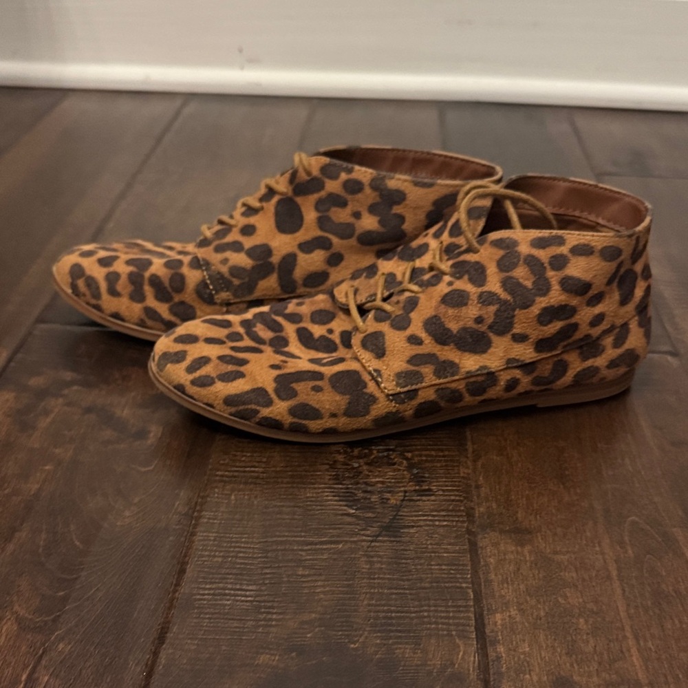 Dolce Vita Suede Leopard Print Ankle Boots